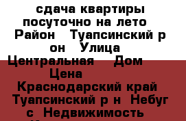 сдача квартиры посуточно на лето › Район ­ Туапсинский р-он › Улица ­ Центральная  › Дом ­ 5 › Цена ­ 3 500 - Краснодарский край, Туапсинский р-н, Небуг с. Недвижимость » Квартиры аренда посуточно   . Краснодарский край